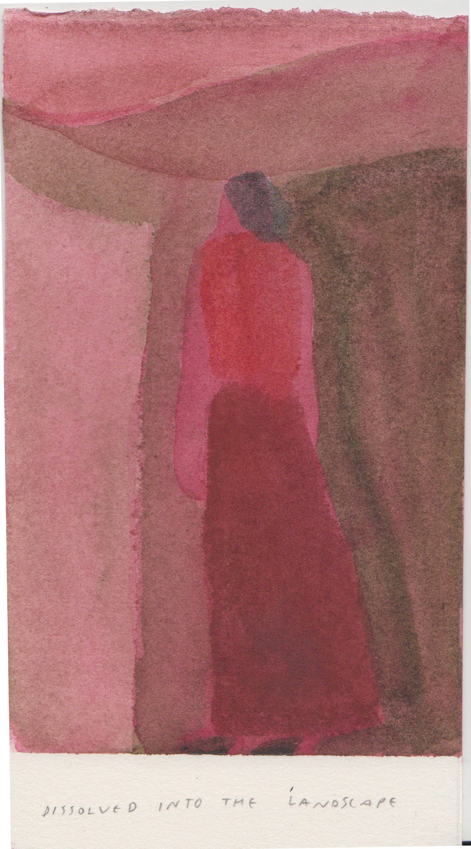 Dusk on svalbard, watercolour on paper, 8x15cm