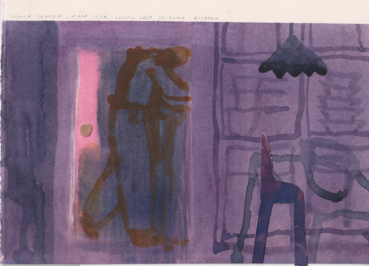 Lentil soup, tiny kitchen, watercolour on paper, 30x20cm-2