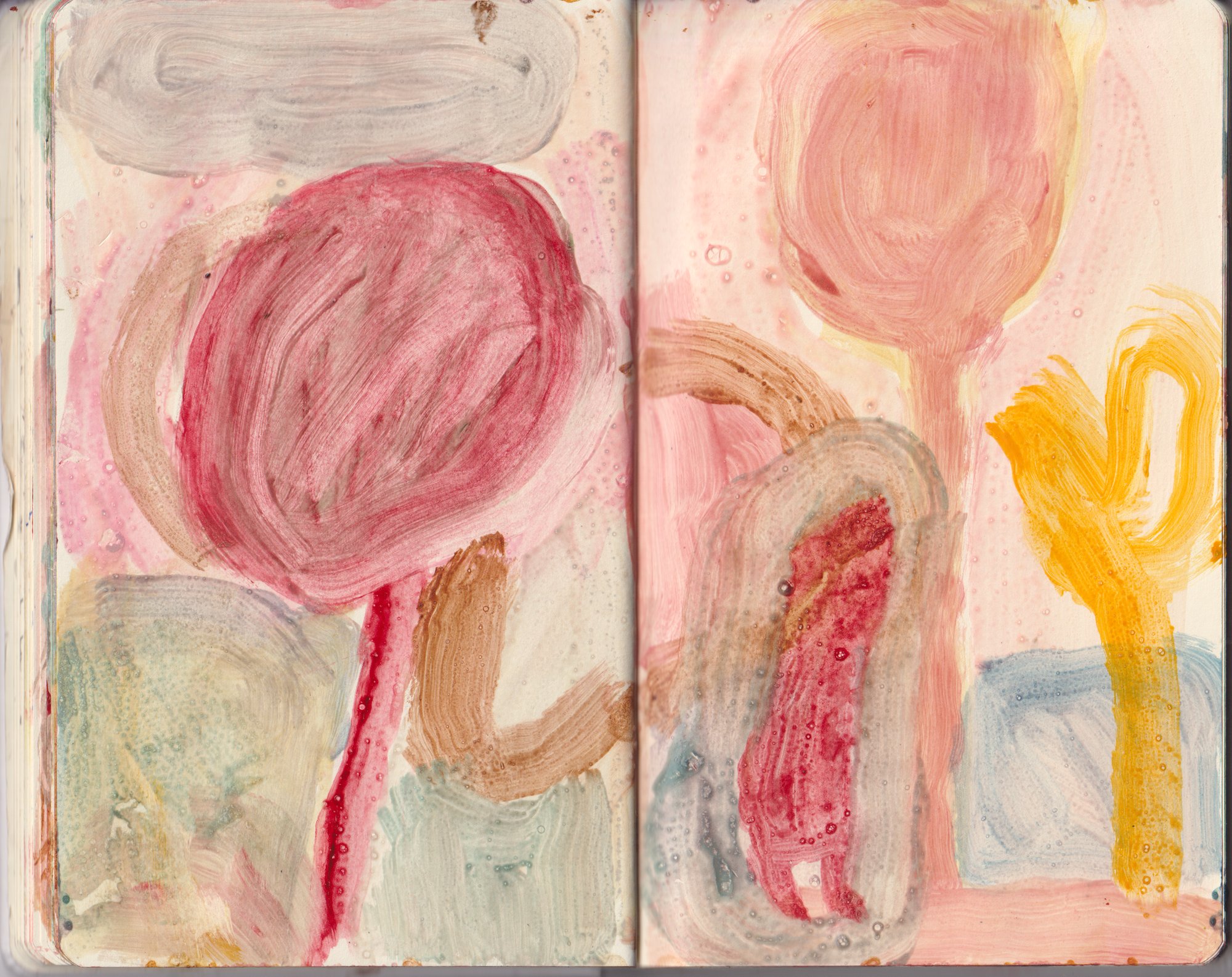 Memory of a walk, egg tempera on A5 sketchbook-1