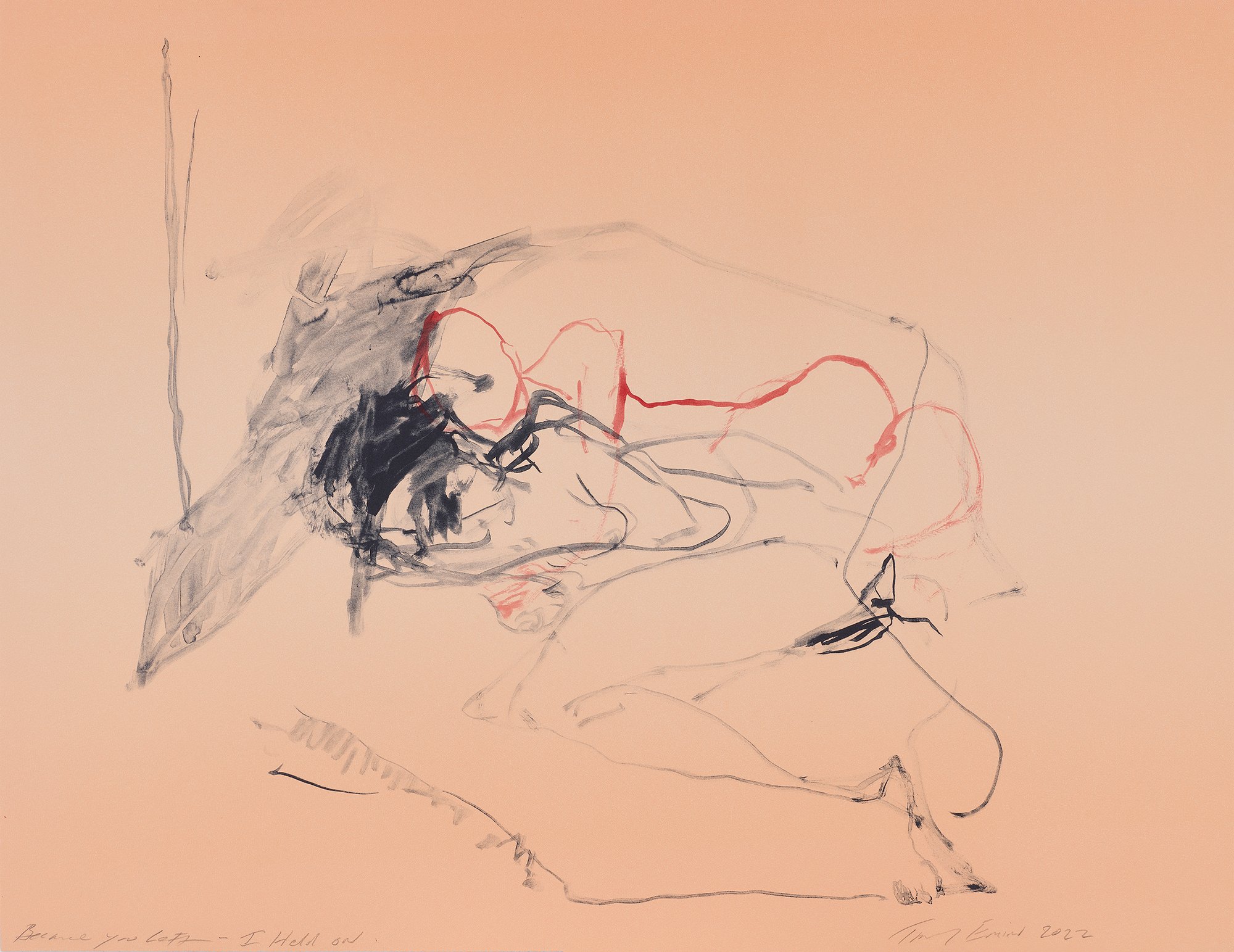 Drawing by Tracey Emin - Because you left - I held on