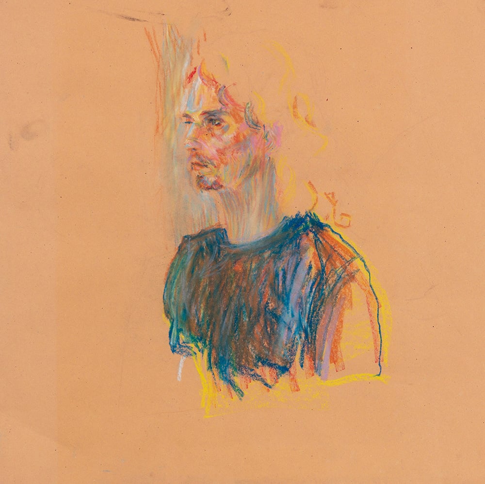 Portrait of a man in coloured pencils