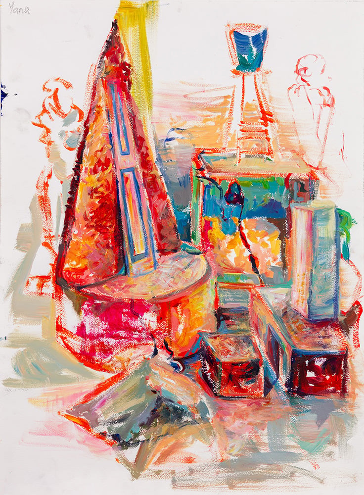 Still life in colorful paints