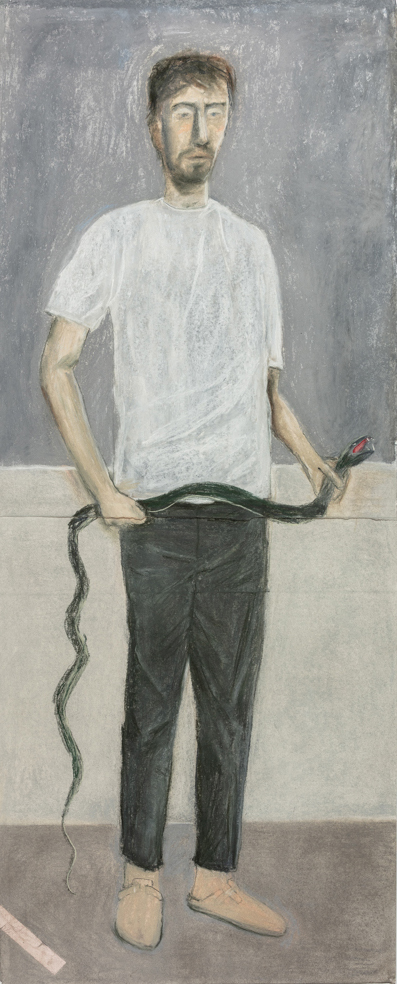 Self portrait as Saint Michael after Piero Della Francesca