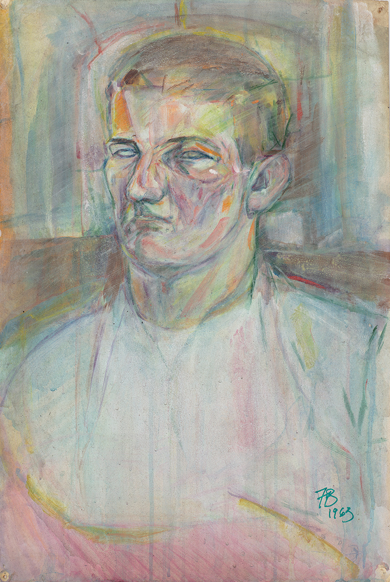 Frank Bowling, portrait of NOEL, 1963, acrylic on paper